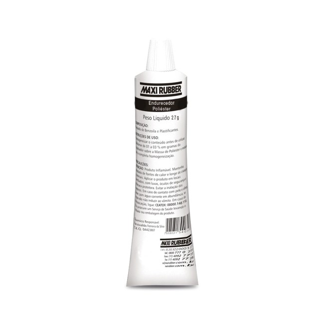 CATALISADOR MASSA POLIESTER AVULSA 27GR MAXI RUBBER